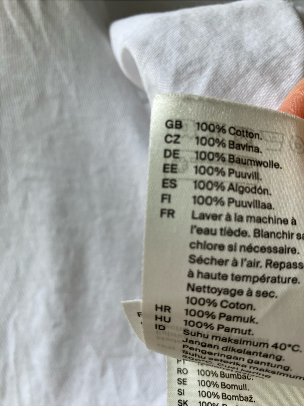 100% cotton COS white tee neutral summer staple layering medium deep v neck - Picture 4 of 9